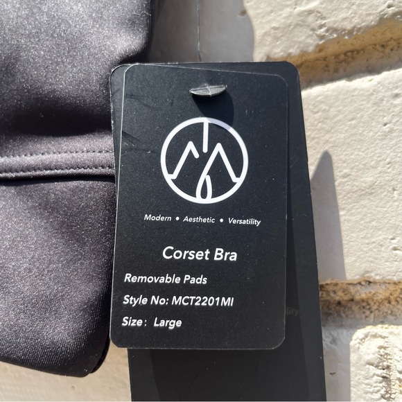 NWT Move Theory Corset Sports Bra in Black - Size Large - Picture 6 of 6